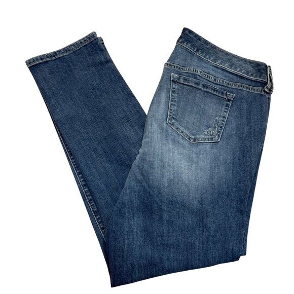 Torrid Ripped Distressed Denim Jeans Womens Size 14 Medium Wash Destroyed - Picture 2 of 14